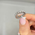 14K White Gold 3.03CT Princess Cut Diamond Band Ring WB601 GATJ