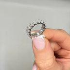 14K White Gold 3.03CT Princess Cut Diamond Band Ring WB601 GATJ
