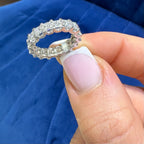 14K White Gold 3.03CT Princess Cut Diamond Band Ring WB601 GATJ