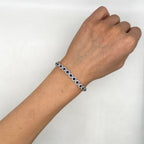 18K White Gold Bracelet – 4.00 Ct Diamonds & 3.50 Ct Sapphires SDB011 GTJJ