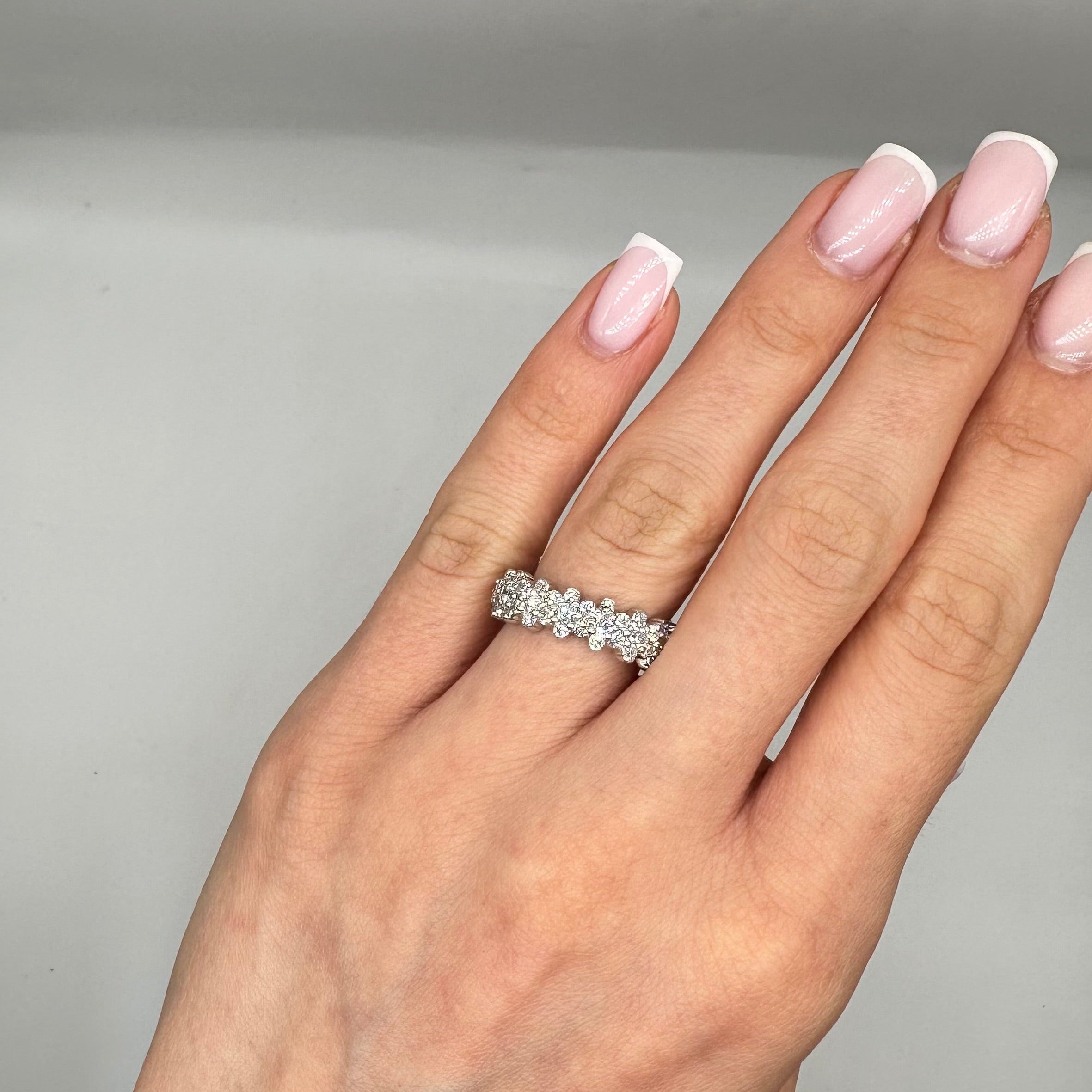 14K White Gold 2.97CT Diamond Eternity Band Ring WB160 GJTJ