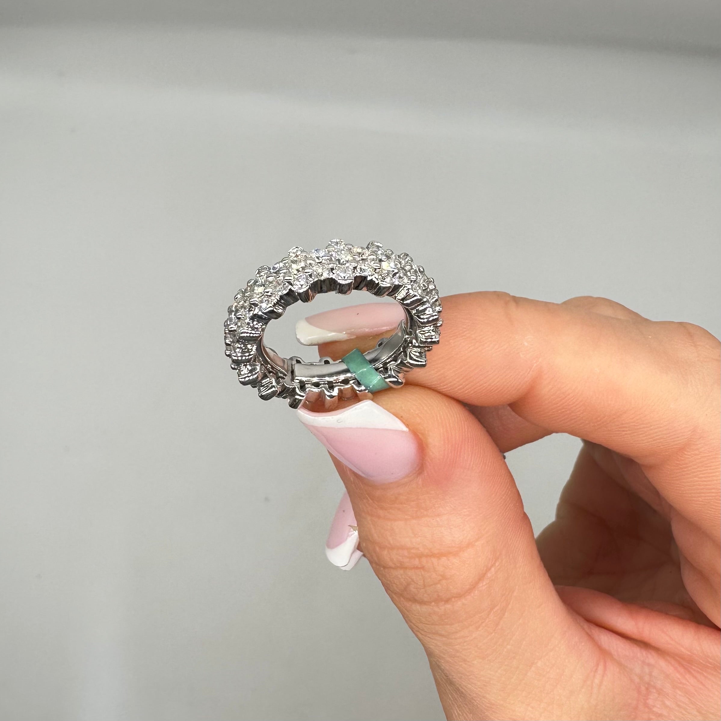 14K White Gold 2.97CT Diamond Eternity Band Ring WB160 GJTJ