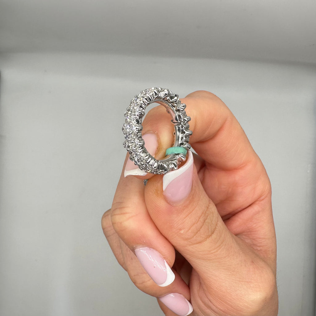 14K White Gold 2.97CT Diamond Eternity Band Ring WB160 GJTJ