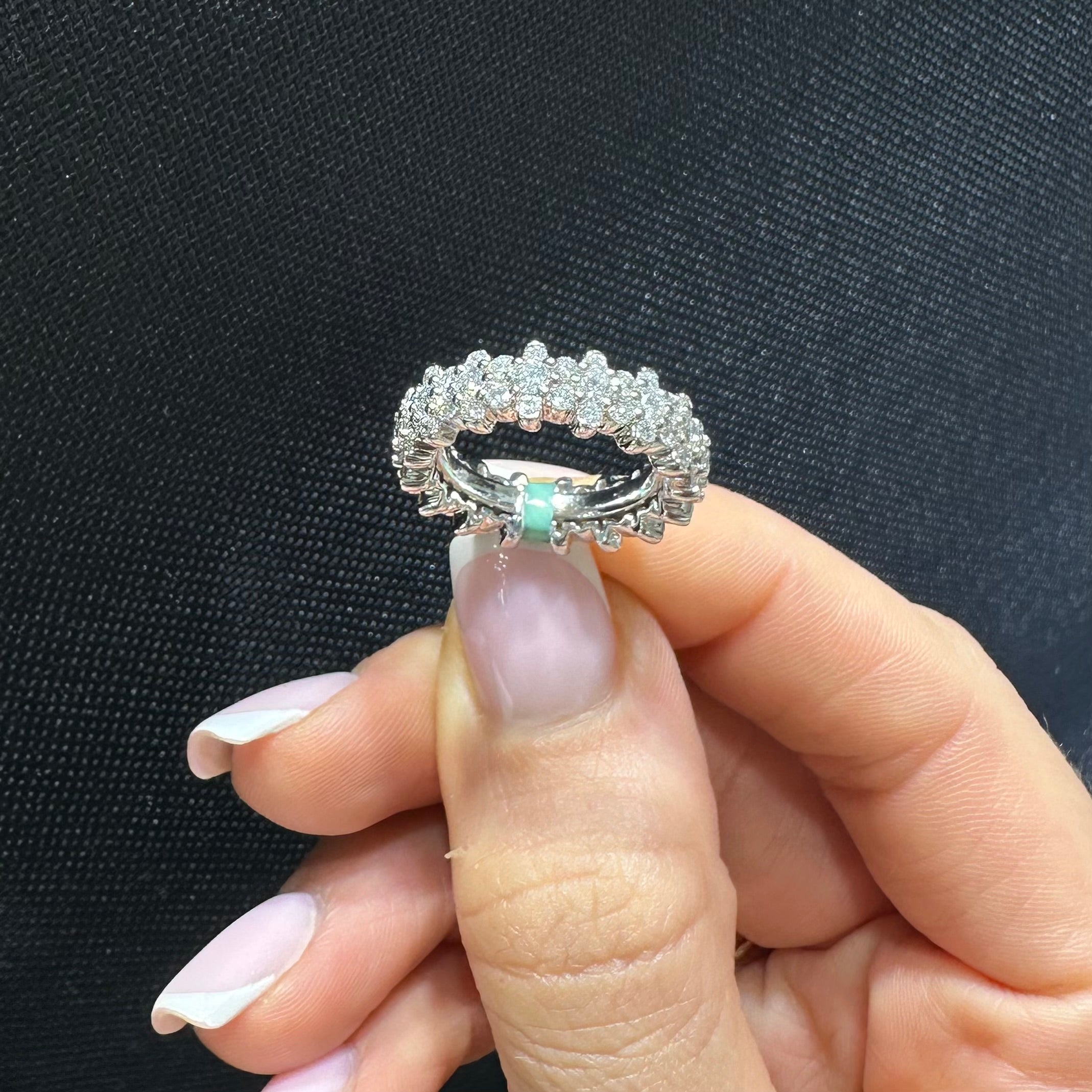 14K White Gold 2.97CT Diamond Eternity Band Ring WB160 GJTJ