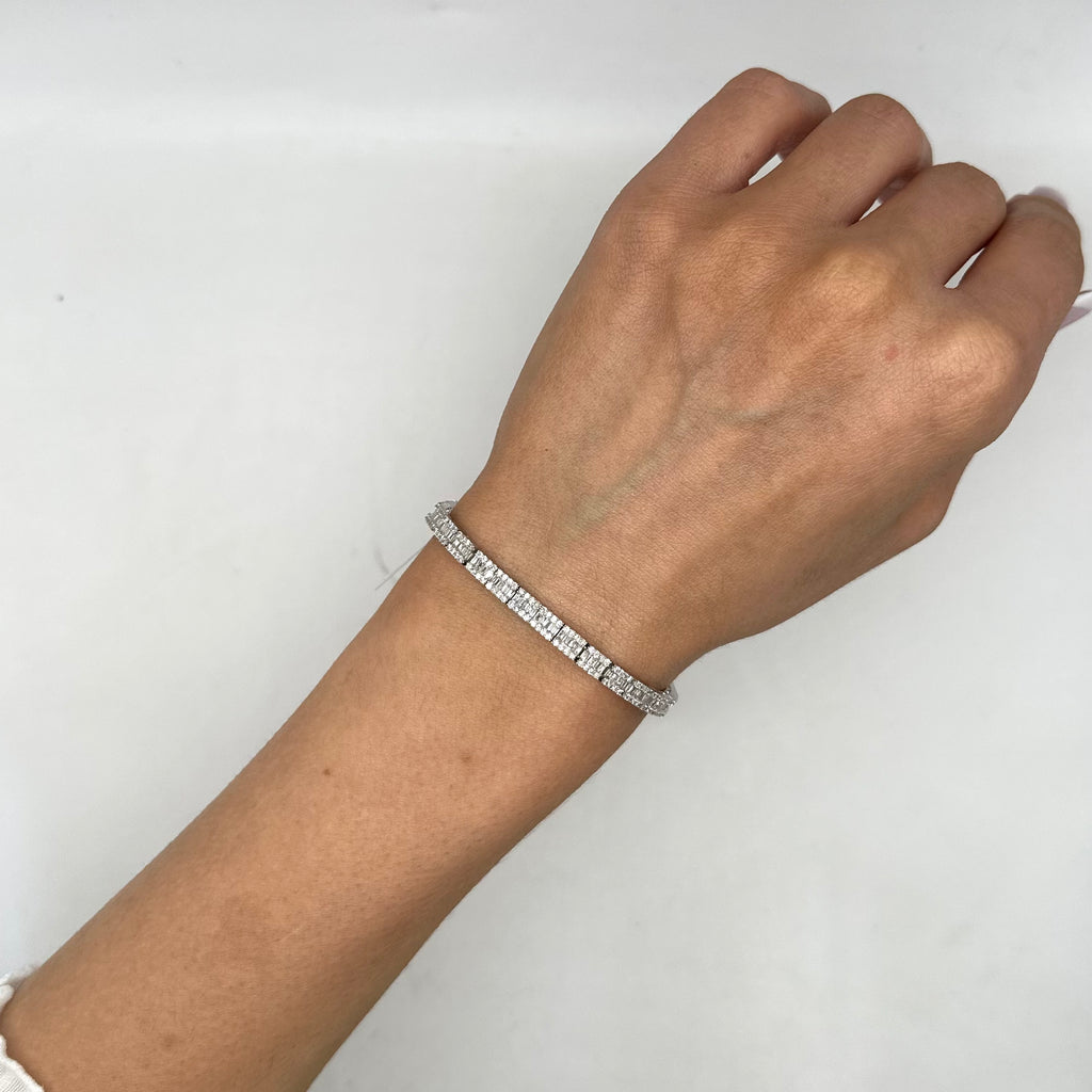 14K White Gold Diamond Bracelet – 3.77 CT DB084 GISJ