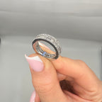 14K White Gold Round & Baguette Diamond Band Ring – 2.58CT WB130 ILGL