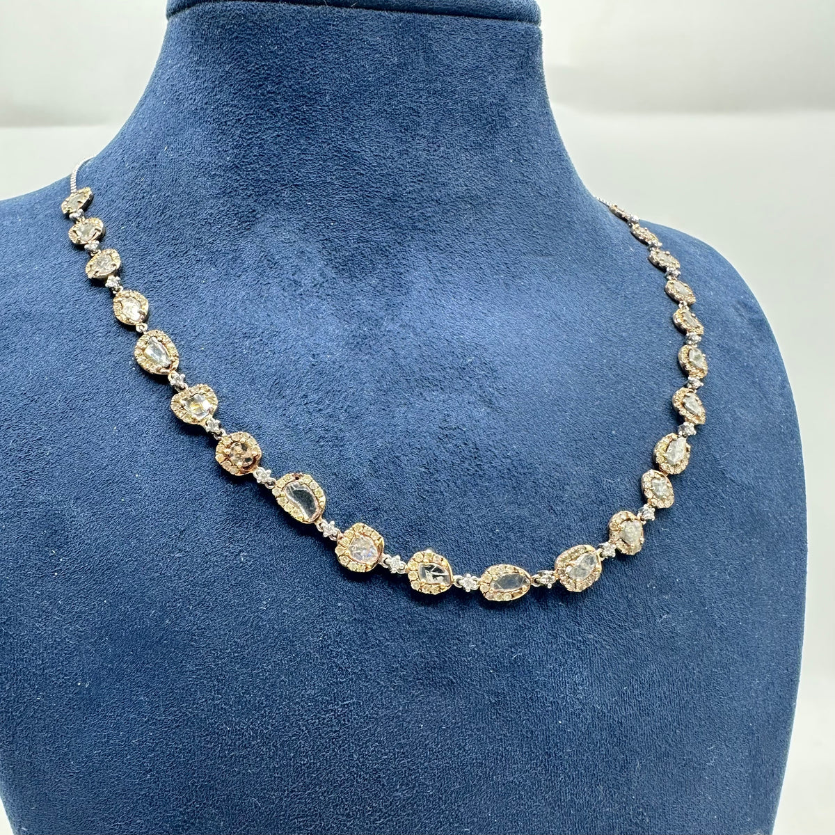 18K White & Rose Gold Fancy Diamond Necklace – 6.03 CT DN0020 GEJJ