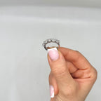 14K White Gold Five Stone Diamond Band Ring WB0191 NETJ