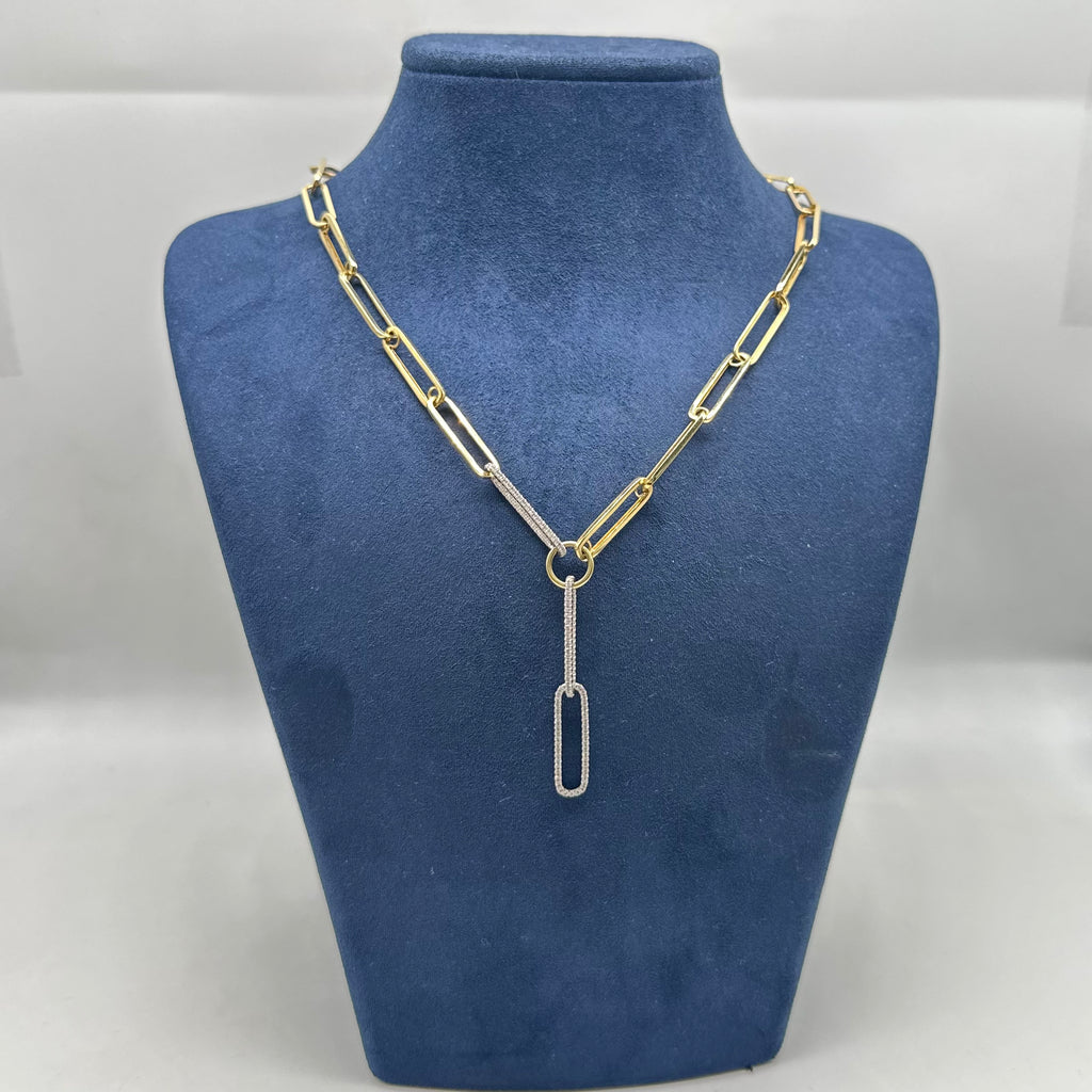 18K 2-Tone Gold Diamond Link Necklace – 0.65 CT NNJJ A48278N-1