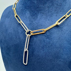 18K 2-Tone Gold Diamond Link Necklace – 0.65 CT NNJJ A48278N-1