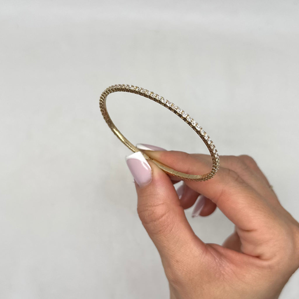 14K Yellow Gold Diamond Bangle Bracelet – 2.80 CT DB0079 GJJJ