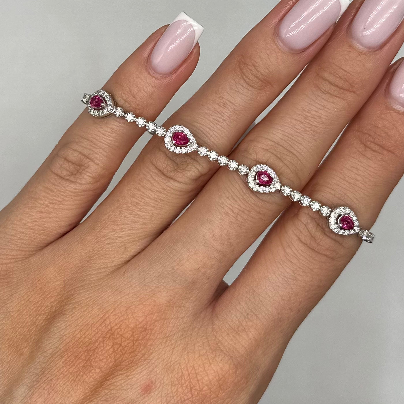 18K White Gold Diamond & Ruby Bracelet – 1.09 CT Diamonds & 1.22 CT Rubies DB0021 IAJJ