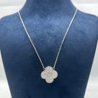 14K White Gold Diamond Clover Pendant Necklace – 1.55CT DP015 INJJ