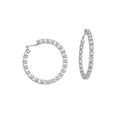14K White Gold Inside-Out Diamond Hoop Earrings – 12.10 ct Total