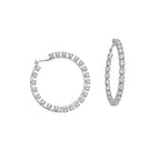 14K White Gold Inside-Out Diamond Hoop Earrings – 12.10 ct Total