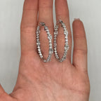 14K White Gold 7.69 CT Lab-Grown Diamond Inside-Out Hoops GAJJ