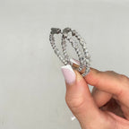 14K White Gold 7.69 CT Lab-Grown Diamond Inside-Out Hoops GAJJ