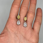 14K White Gold 6.65CT Lab Grown Yellow & White Diamond Drop Earrings ER00028 ITJJ