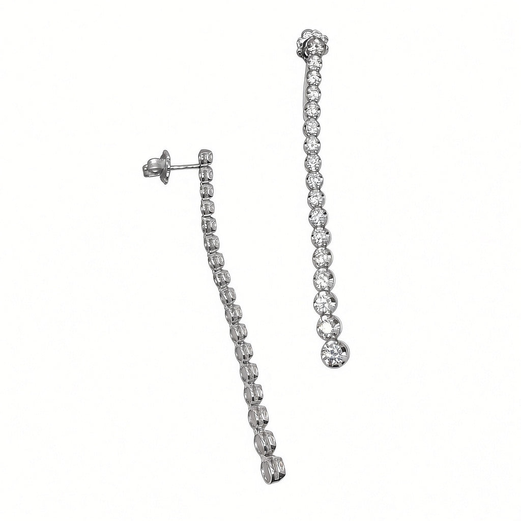 14K White Gold 2.60 CT Diamond Earrings – 2.5 Inch DIER132 GNJJ