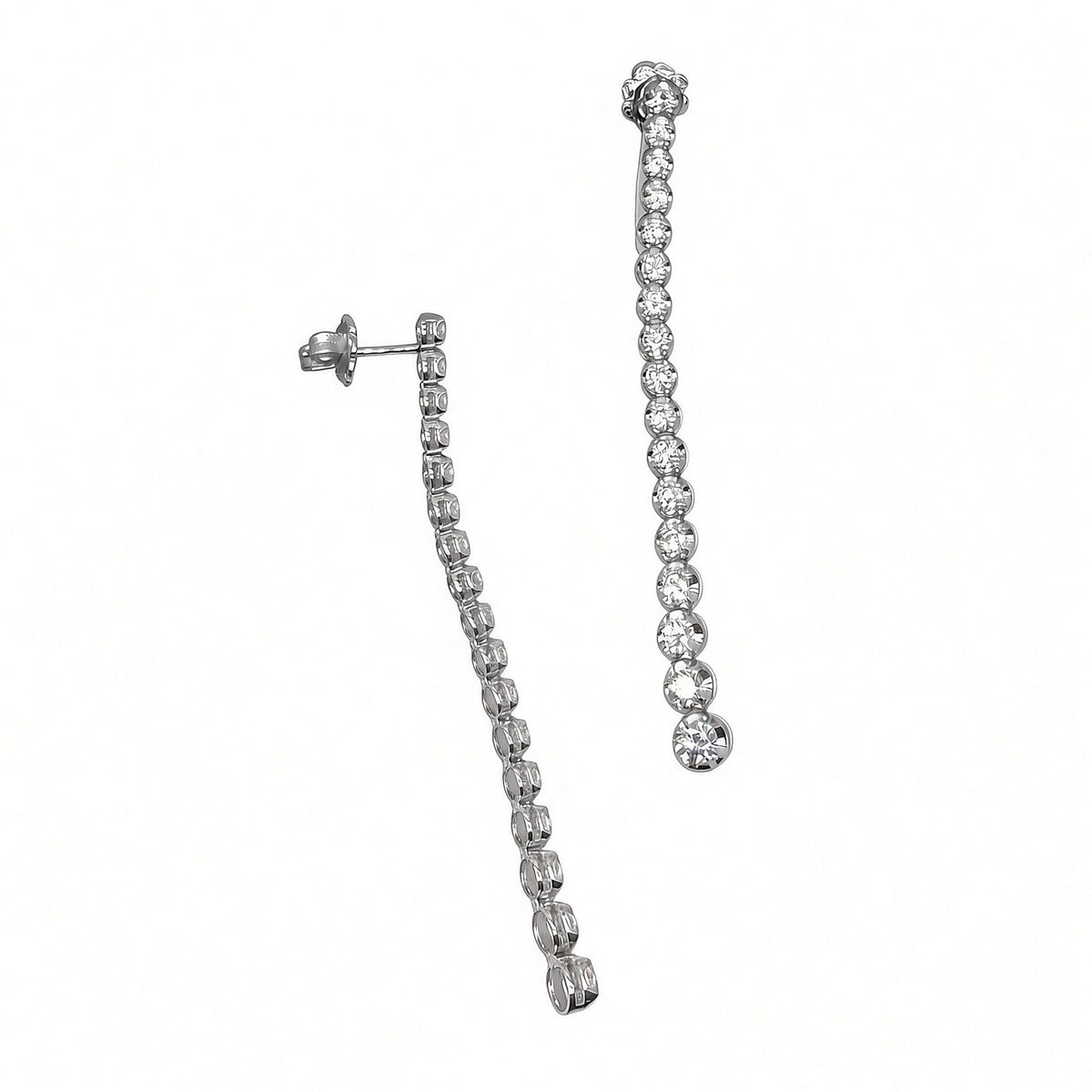 14K White Gold 2.60 CT Diamond Earrings – 2.5 Inch DIER132 GNJJ