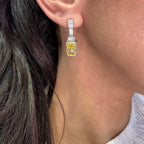 14K White Gold 12.34CT Lab-Grown Yellow & White Diamond Drop Earrings 1596405 GZTJ