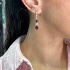 14K White Gold 4.39ct Ruby & 0.99ct Diamond Earrings RUDER01 LTJ