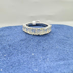 18K White Gold 3.12CT Emerald Cut Diamond Band Ring WF142095