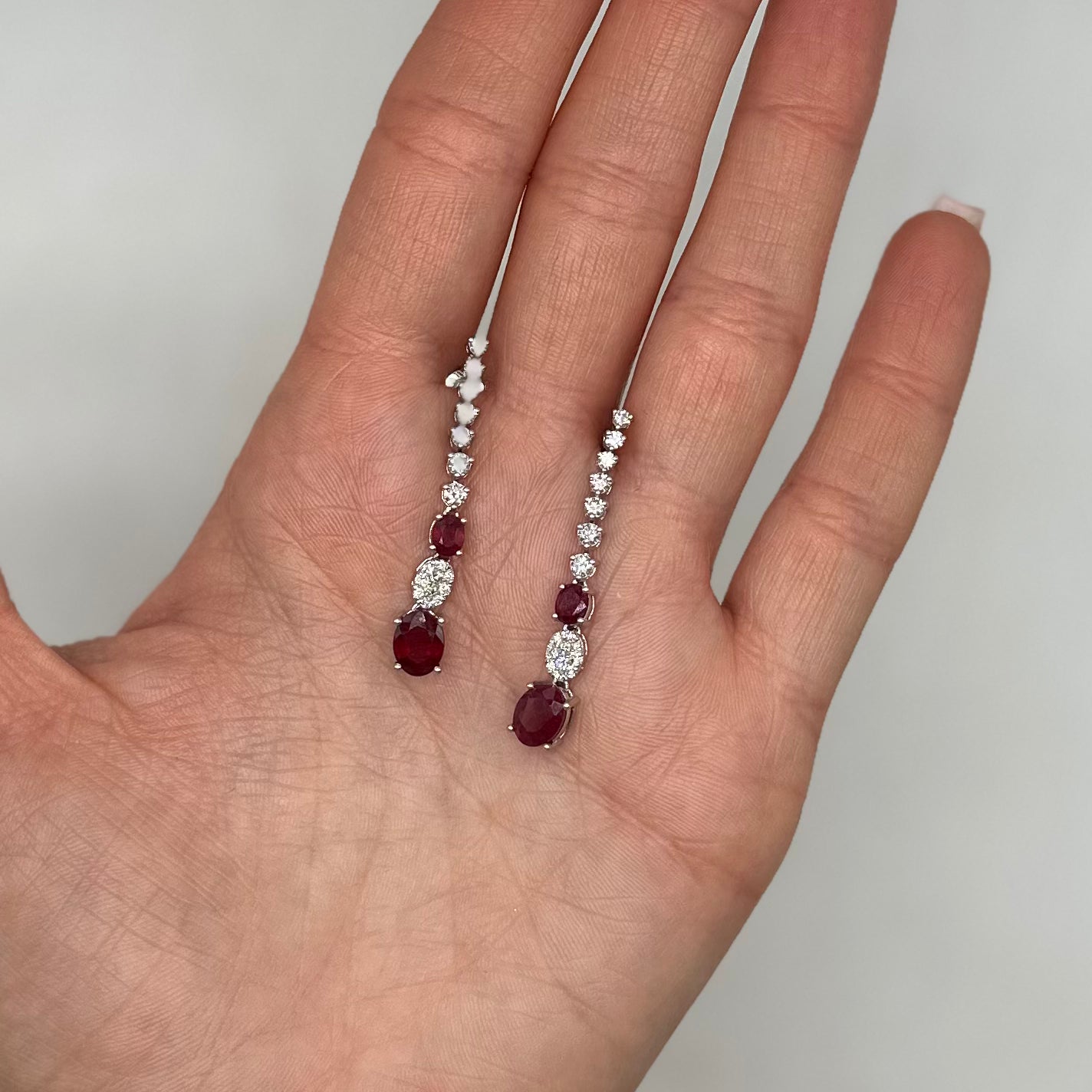 14K White Gold 4.39ct Ruby & 0.99ct Diamond Earrings RUDER01 LTJ