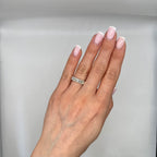 18K White Gold 3.12CT Emerald Cut Diamond Band Ring WF142095