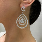 18KT White Gold Diamond Drop Earrings – 13.32CT TW  DIER0115 LJJJ