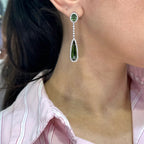 18K White Gold 11.80ct Green Tourmaline & 1.42ct Diamond Earrings COLER016 GZAJ