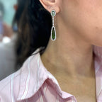 18K White Gold 11.80ct Green Tourmaline & 1.42ct Diamond Earrings COLER016 GZAJ