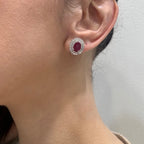 14K White Gold Ruby & Diamond Earrings 2.90CT Rubies & 1.25CT Diamonds ISTJ