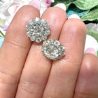 14K White Gold 4.62 CTW Clarity Enhanced Diamond Halo Earrings ETJJ