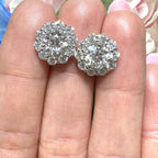14K White Gold 4.62 CTW Clarity Enhanced Diamond Halo Earrings ETJJ