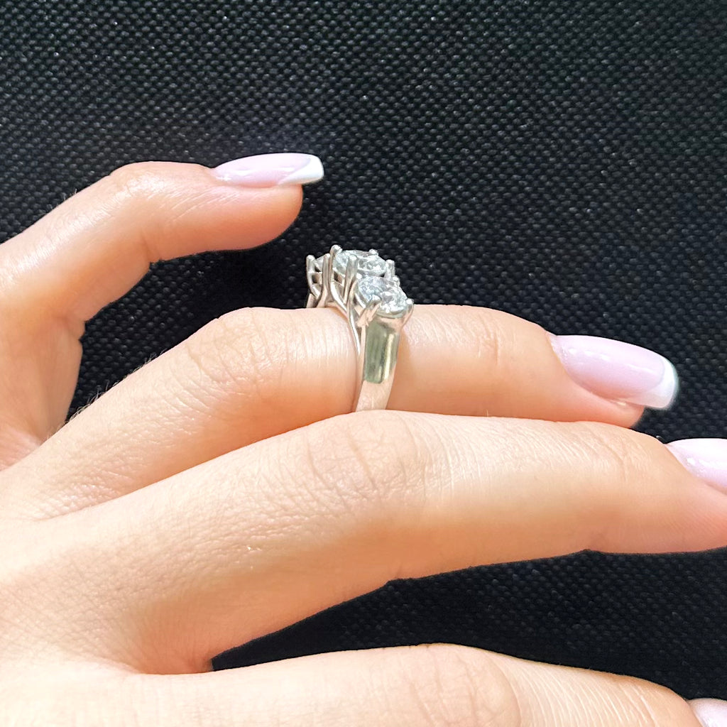 Platinum Ring with 3.18CT Round Diamonds | Size 5.5 DR108 ETJJ