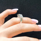 Platinum Ring with 3.18CT Round Diamonds | Size 5.5 DR108 ETJJ