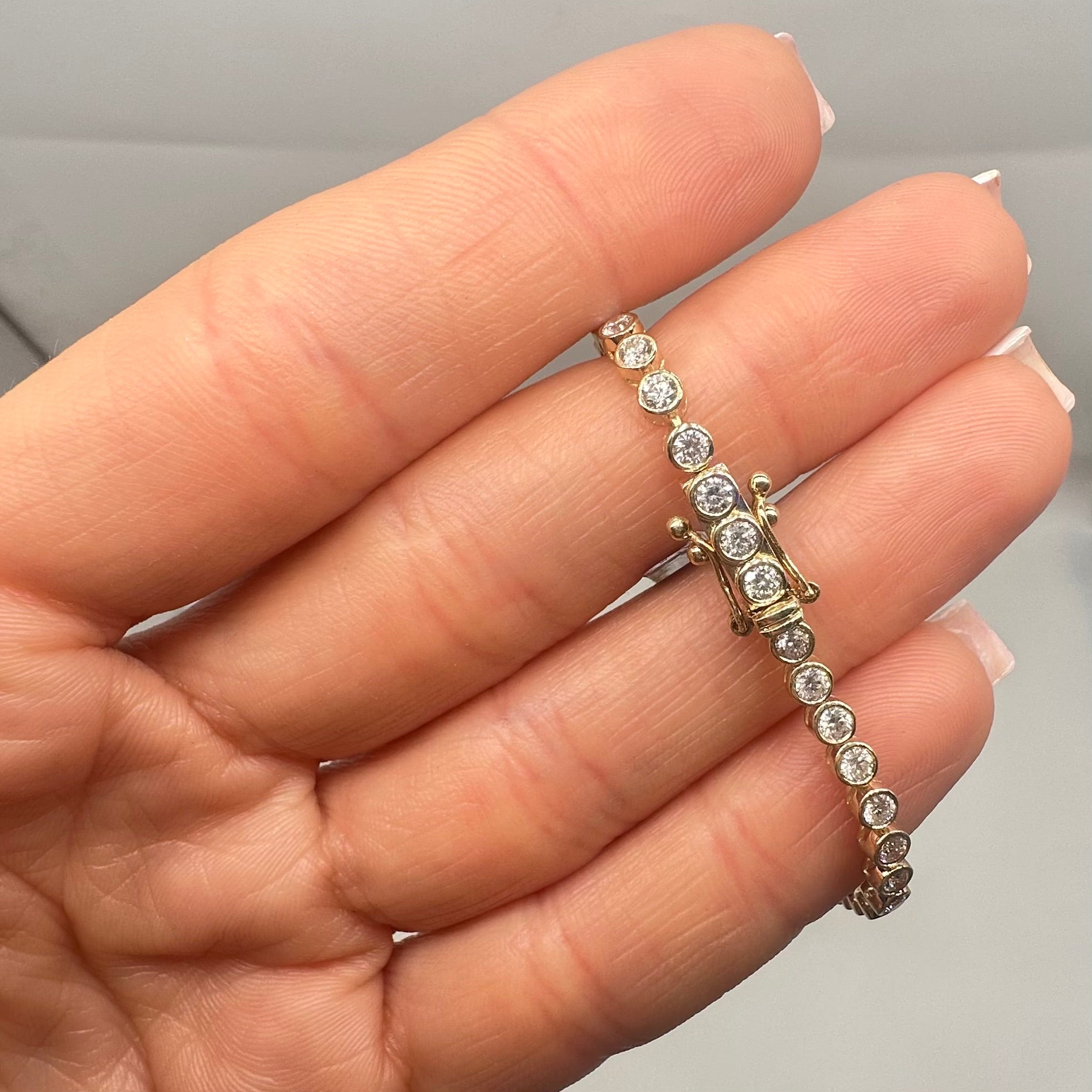 14K Yellow Gold Bezel Set Diamond Tennis Bracelet – 3.22 CT PJBR5587A-017