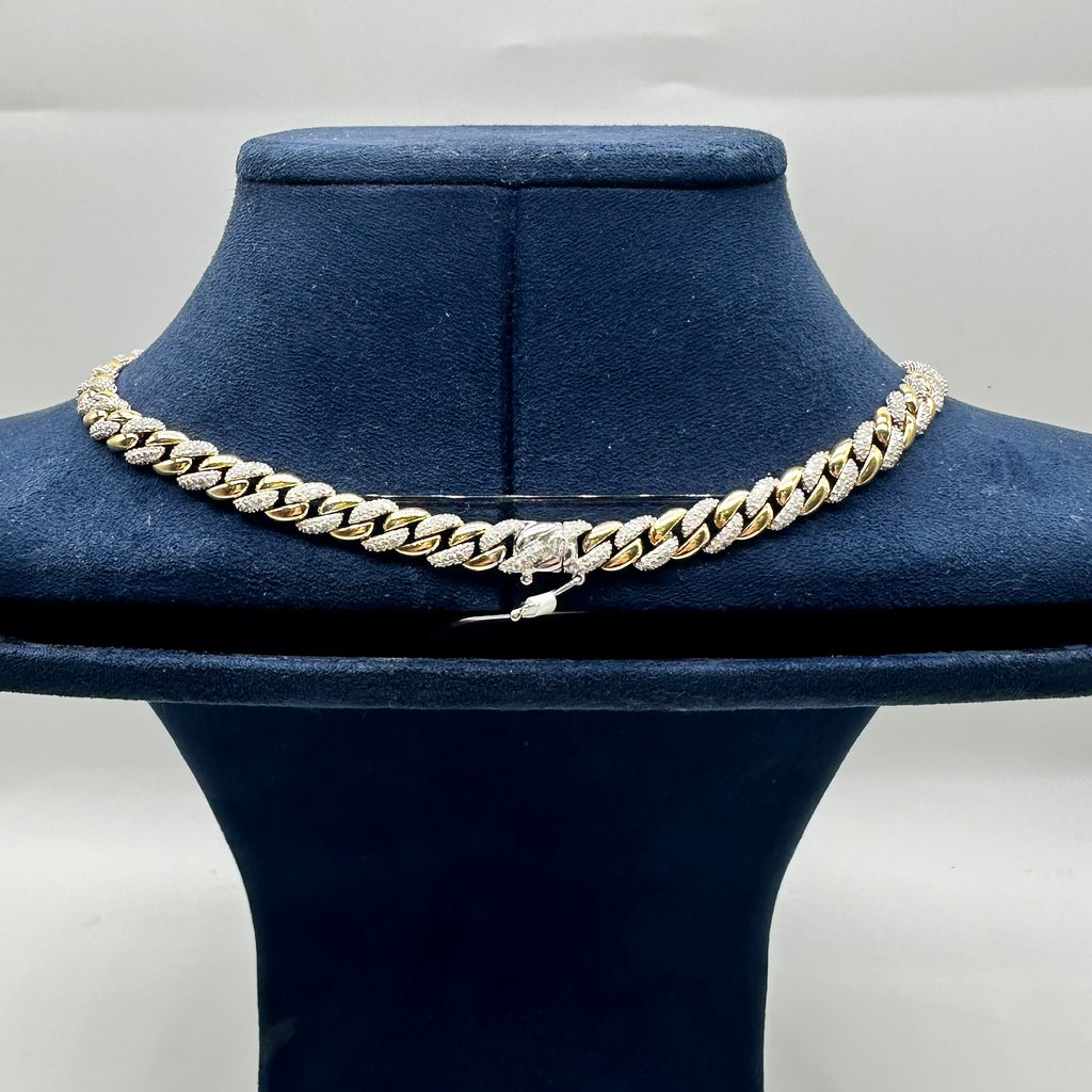 18K Two-Tone Gold Diamond Cuban Chain – 2.67CT CC4219-3
