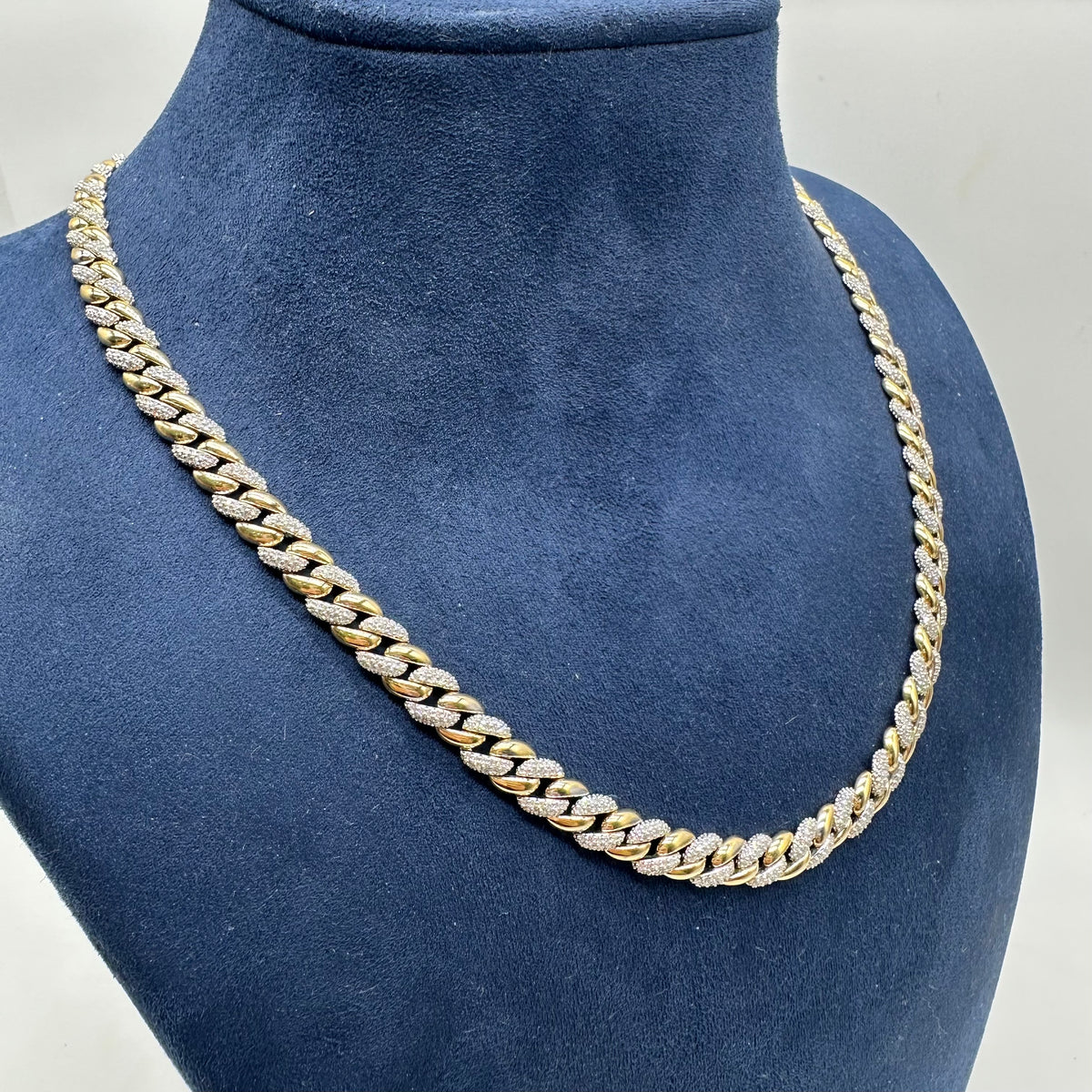 18K Two-Tone Gold Diamond Cuban Chain – 2.67CT CC4219-3
