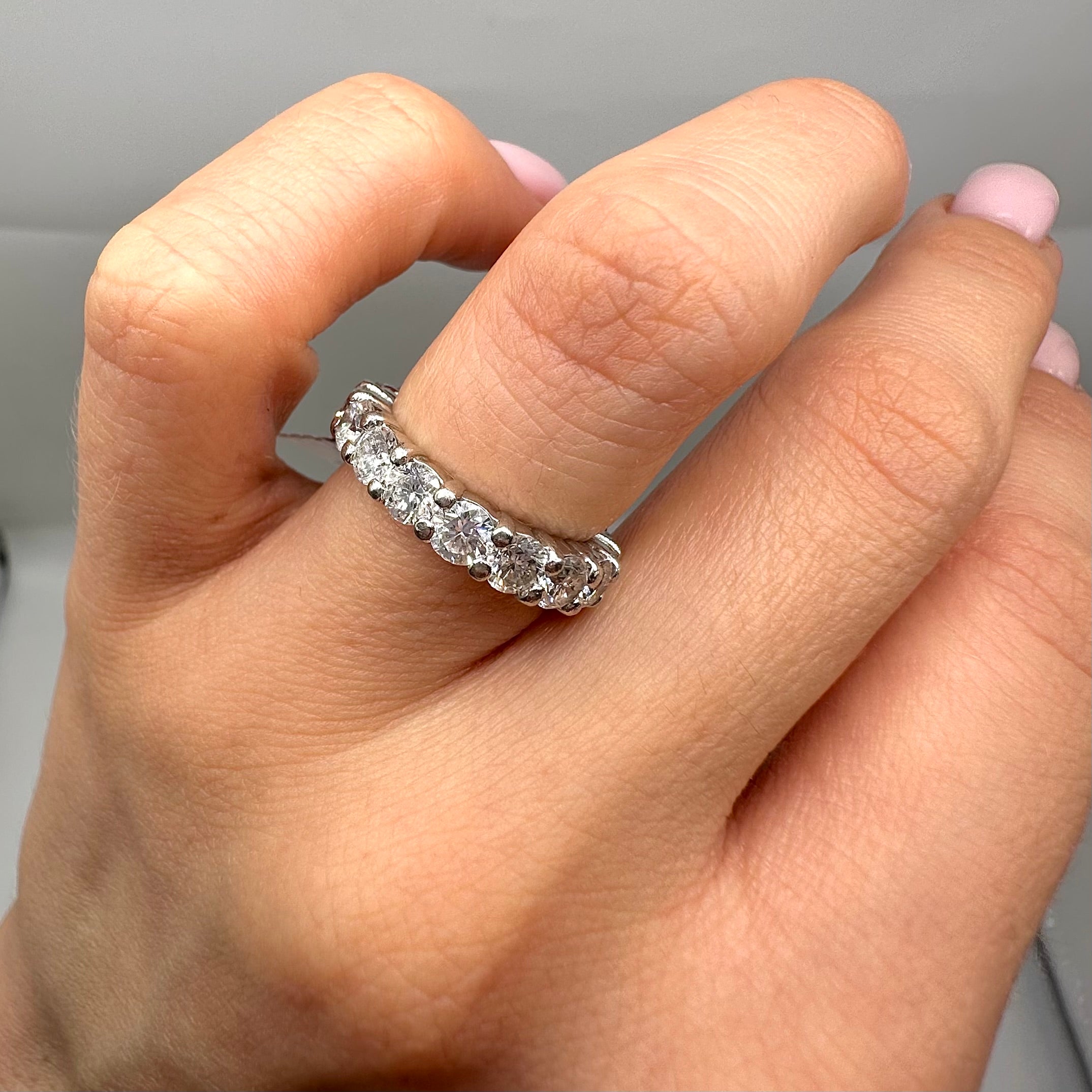 Platinum 3.75 CT Round Diamond Eternity Band WB390 GEJJ