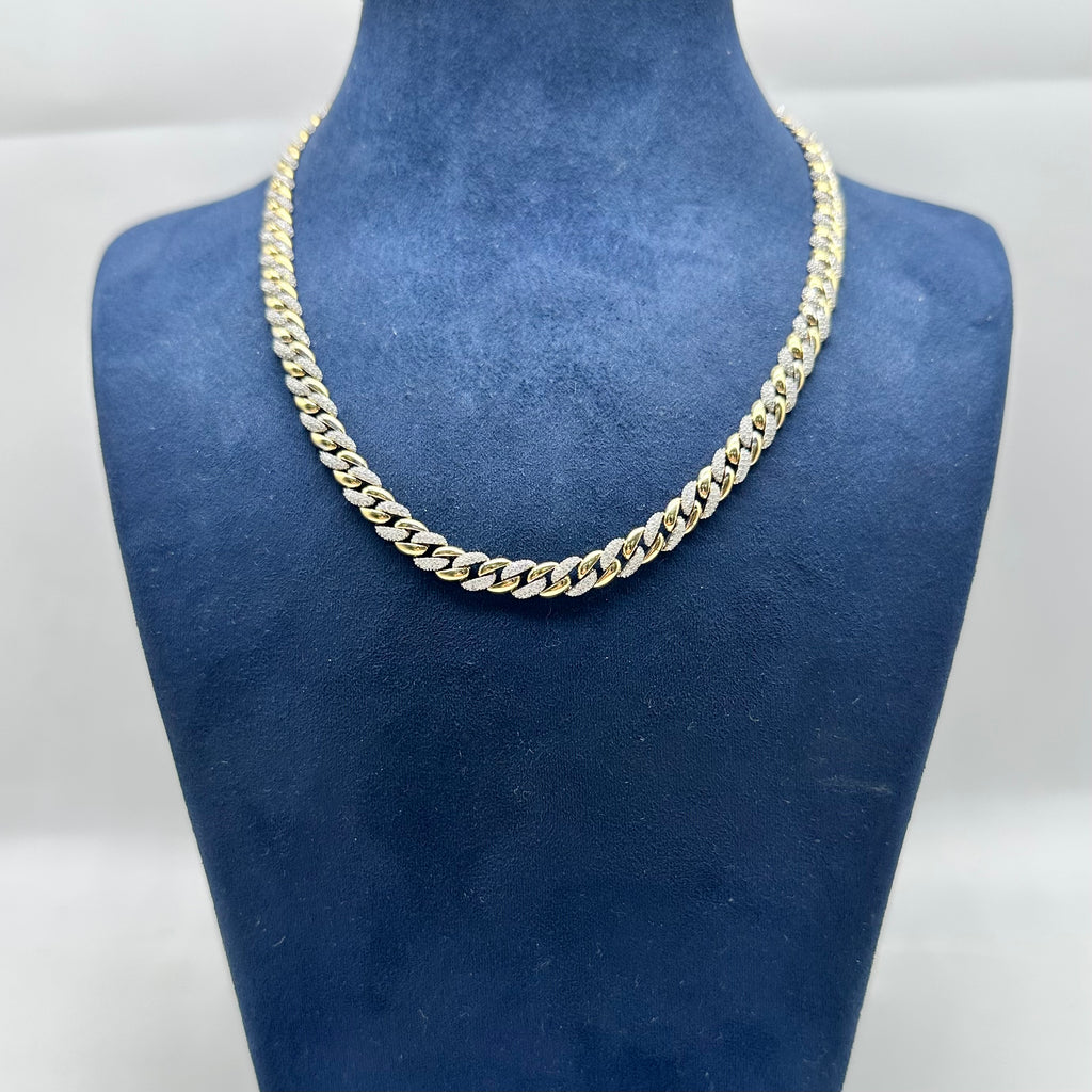 18K Two-Tone Gold Diamond Cuban Chain – 2.67CT CC4219-3