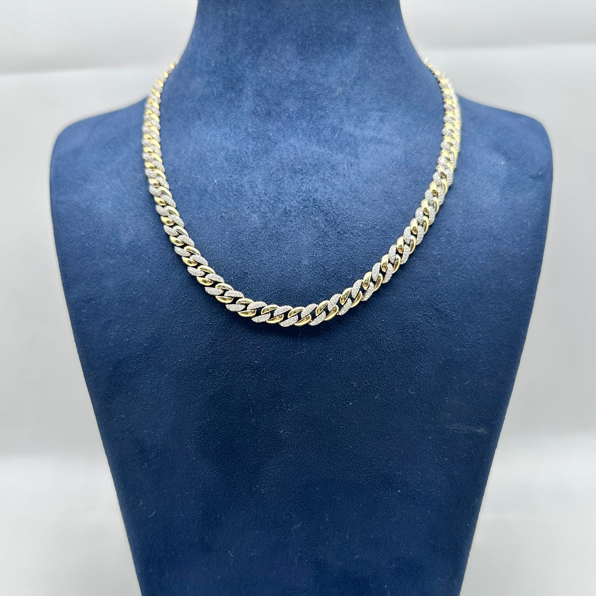 18K Two-Tone Gold Diamond Cuban Chain – 2.67CT CC4219-3