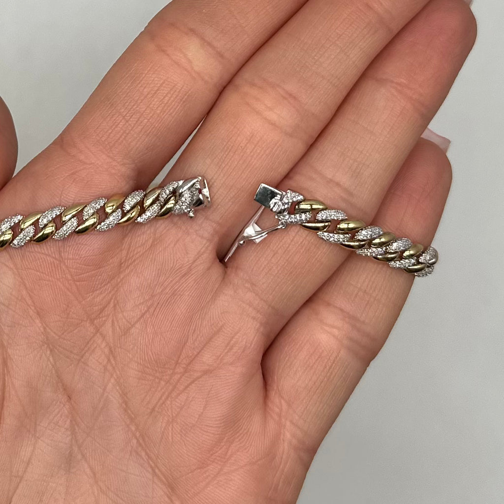 18K Two-Tone Gold Diamond Cuban Chain – 2.67CT CC4219-3