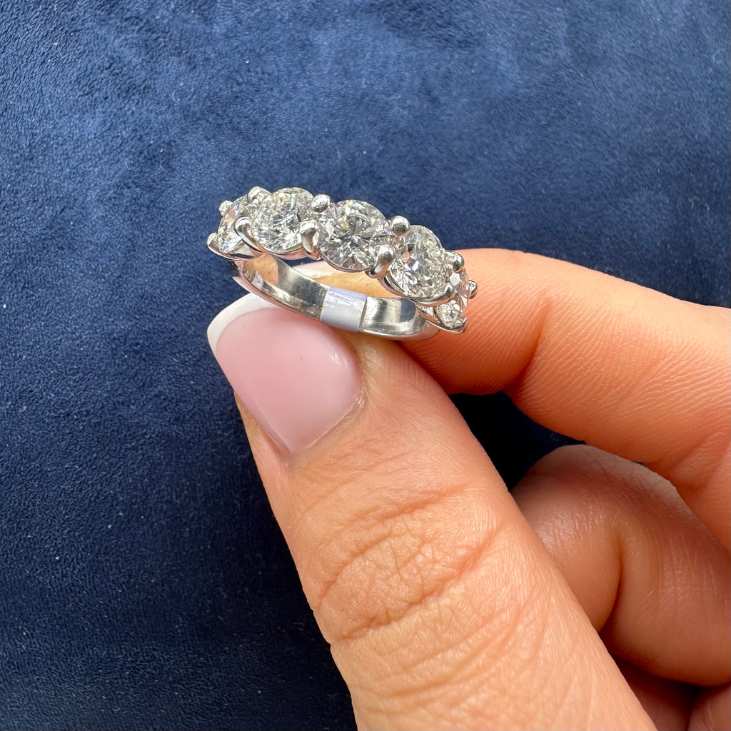 14K White Gold 3.60CT Round Diamond Ring WB604 STJJ