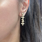 18K Yellow Gold Natural Diamond Floral Earrings – 1.88CT | DIER00129