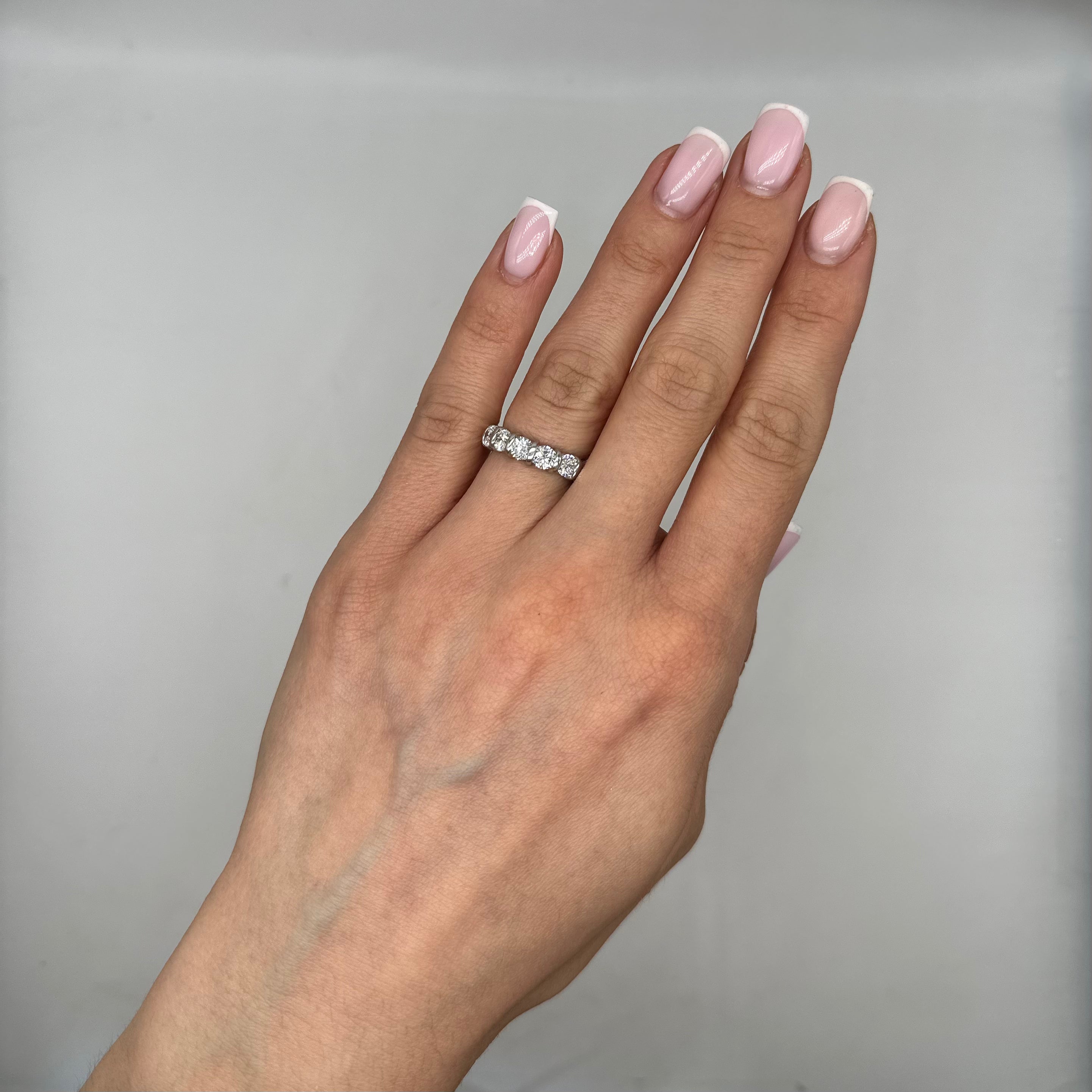 Platinum 5.00CT Diamond Bar-Set Eternity Band Ring WB816 TJJJ