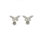 1.35ct BG & Round Butterfly Earrings with 14K White Gold DIER101