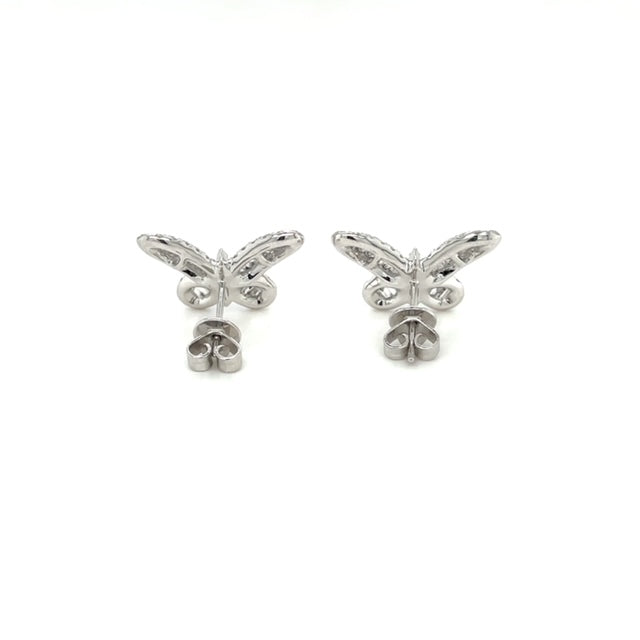 1.35ct BG & Round Butterfly Earrings with 14K White Gold DIER101