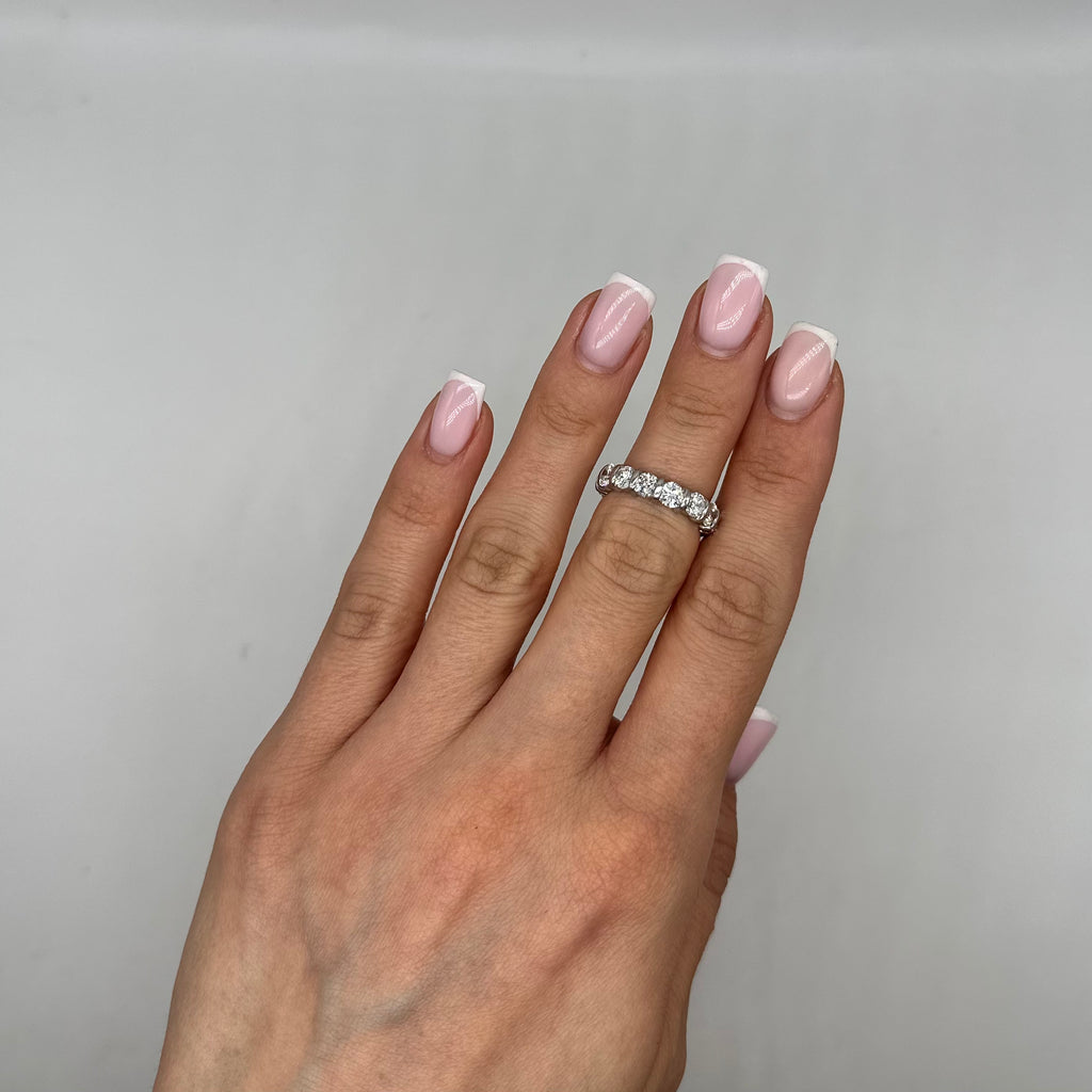 Platinum 5.00CT Diamond Bar-Set Eternity Band Ring WB816 TJJJ